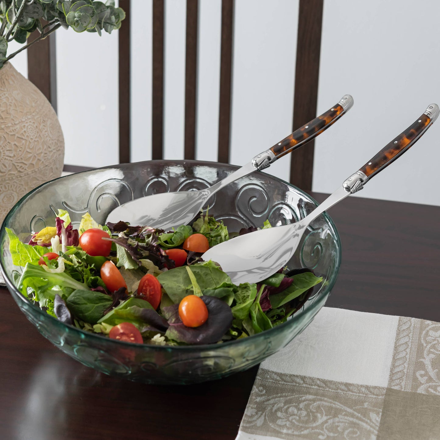 French Connoisseur Tortoise Shell Salad Servers