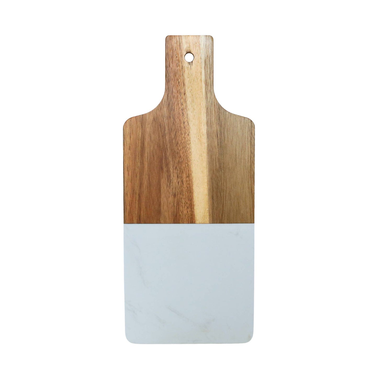 White Marble and Acacia Wood Handled  Bread Board