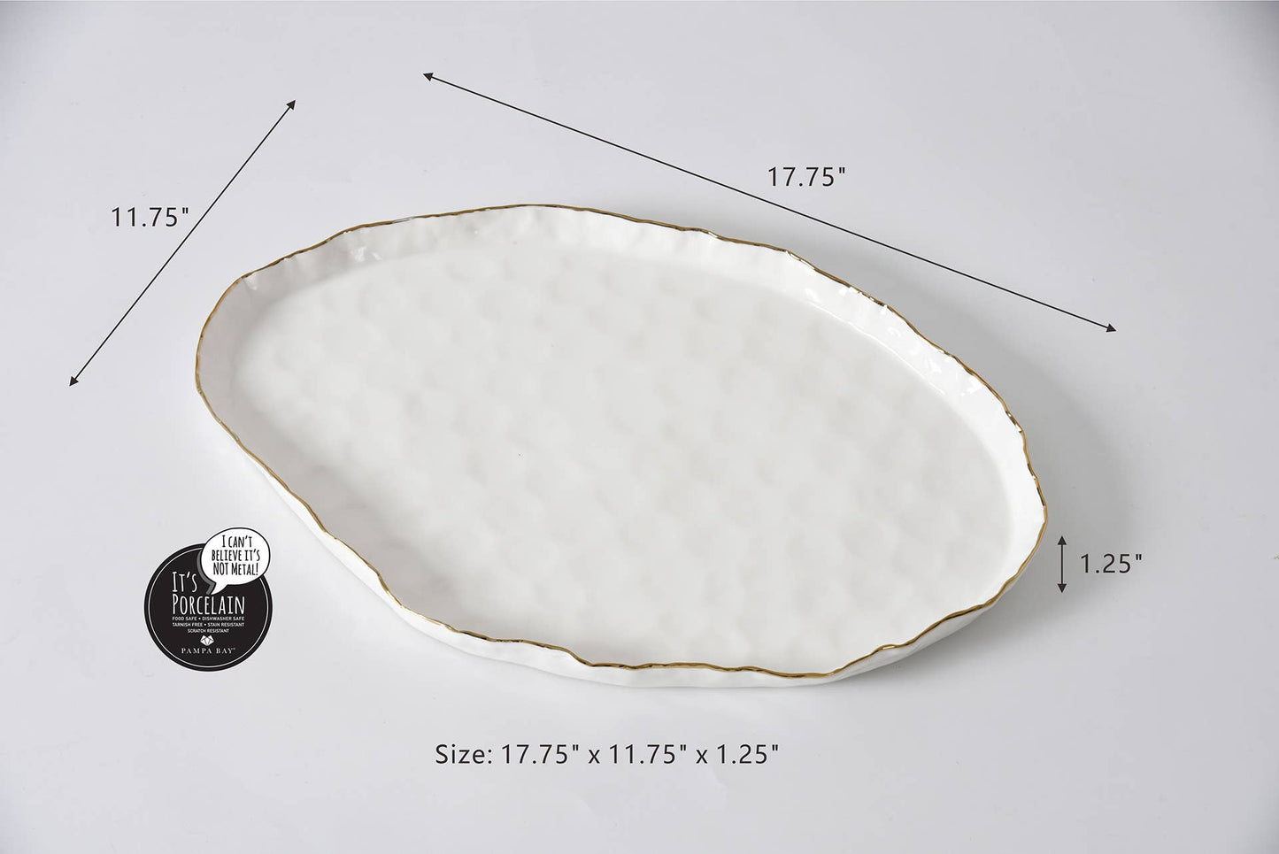 Large White Porcelain Oval Platter