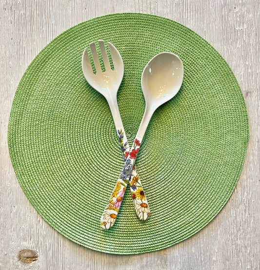 Wildflower Floral Utensil/Salad Kitchen Set