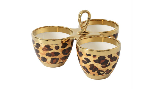 3 Part Server in Leopard Porcelain
