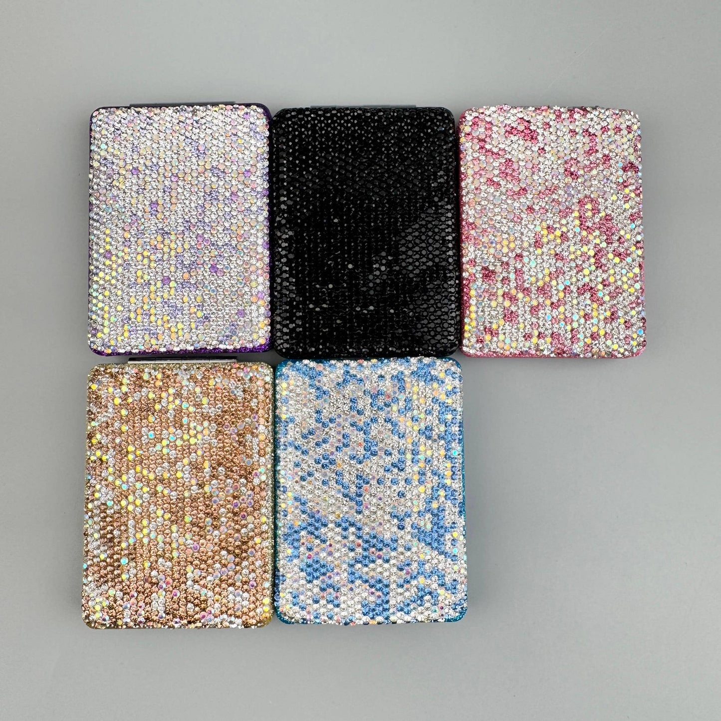 Square Rhinestone Folding Makeup Mirror