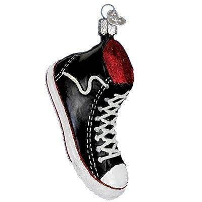 Hand Blown, Hand Painted Glass Christmas Ornament (High Top Sneaker)