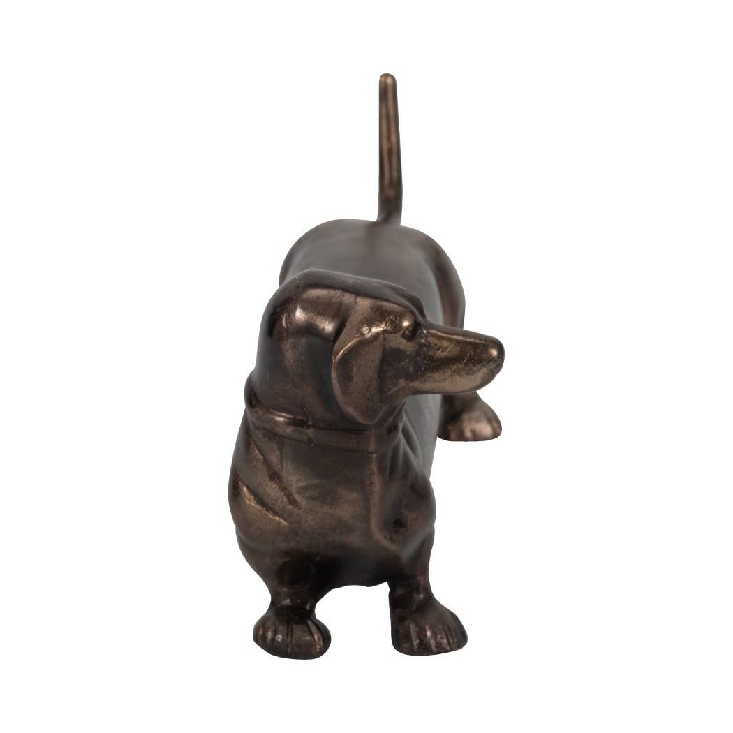 Decorative Figurine - Bronze Metal Dachsund Dog