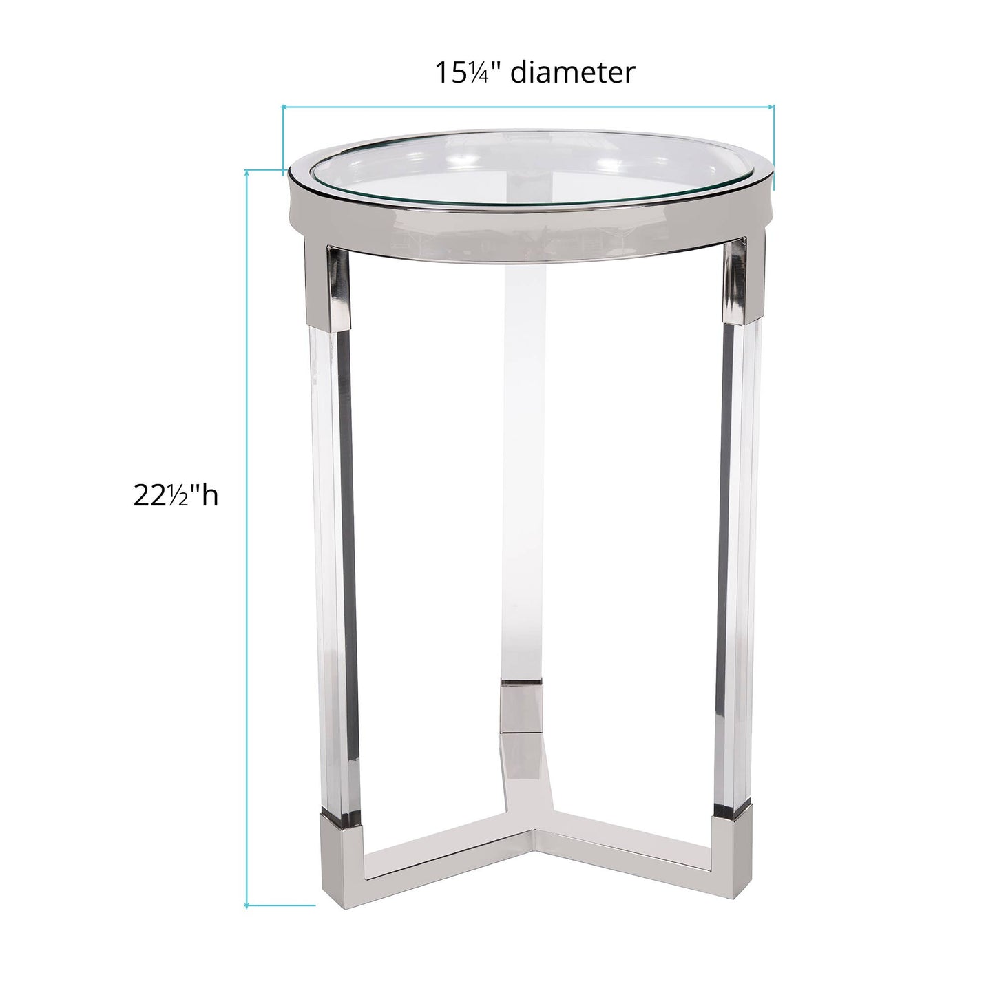 Round Stainless Steel & Acrylic Side Table