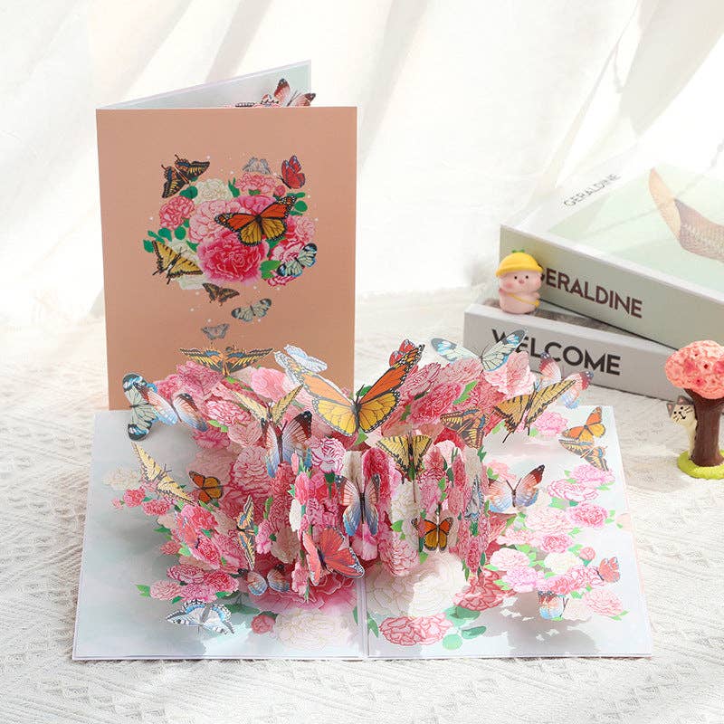 Flower Butterfly Greeting Card Romantic Gift