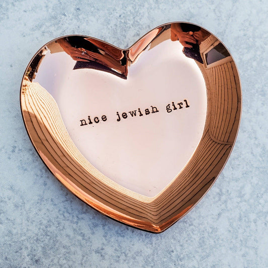 Heart Shaped Nice Jewish Girl Heart Trinket Dish