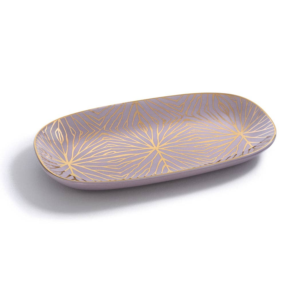 Lily Pad Catchall Tray, Lilac & Gold