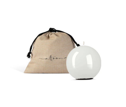 Hand Painted High Gloss Candle Sphere (White)