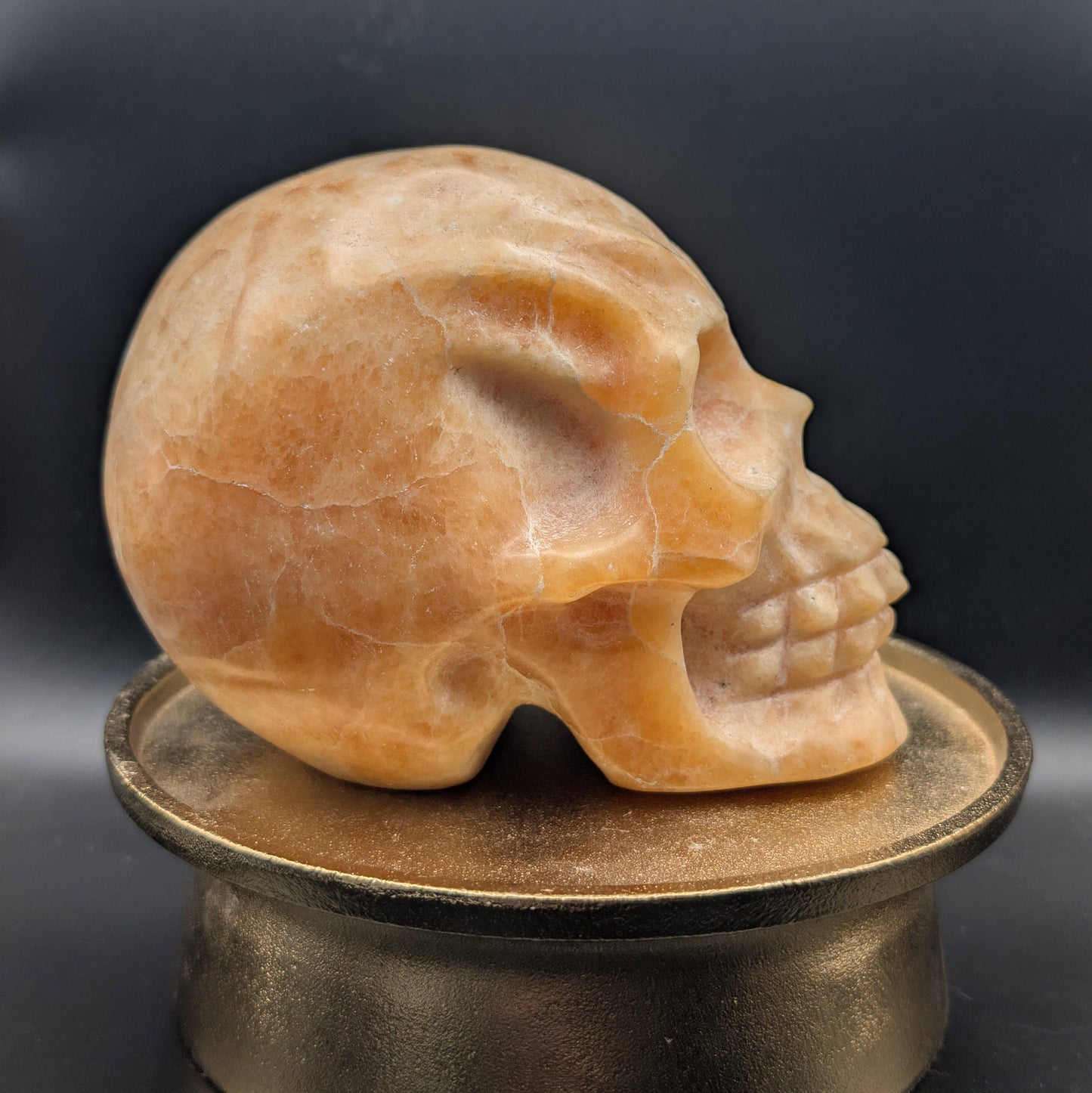 Orange Creamsicle Calcite Skull