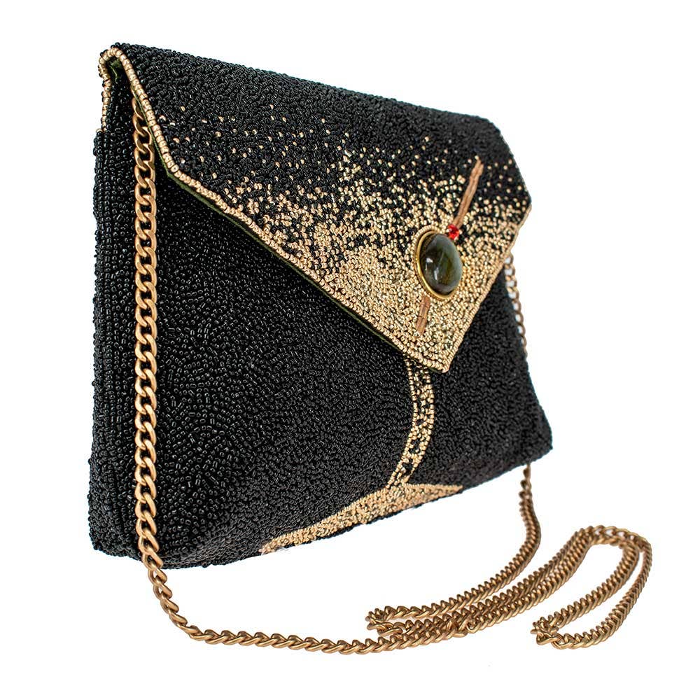 Olive You Beaded Martini Glass Crossbody Clutch