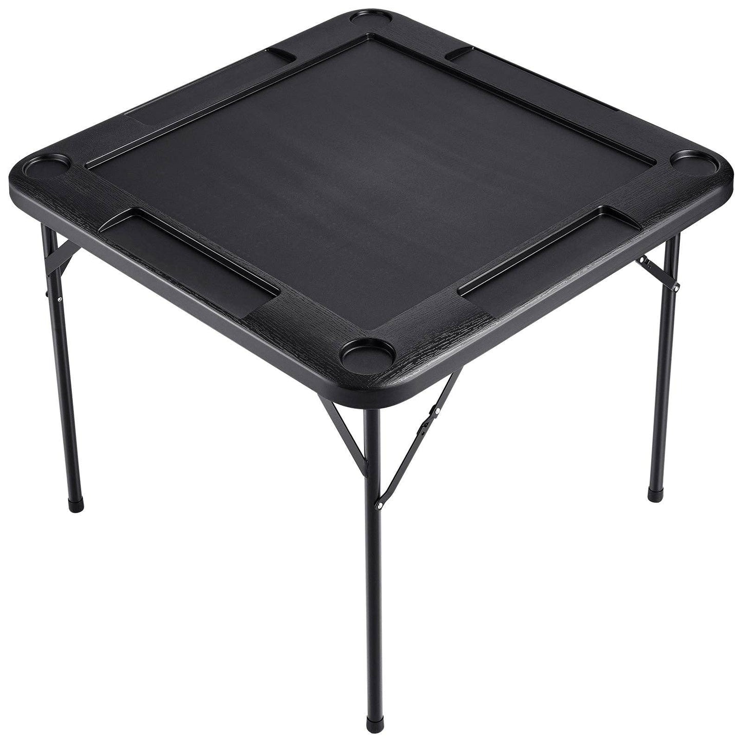 Game Table, 4 Cup Holders, Chip Trays, Black