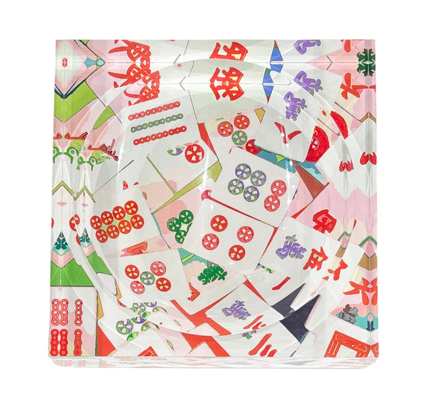 Mahjong Abstract Petal Acrylic Candy Catchall Dish
