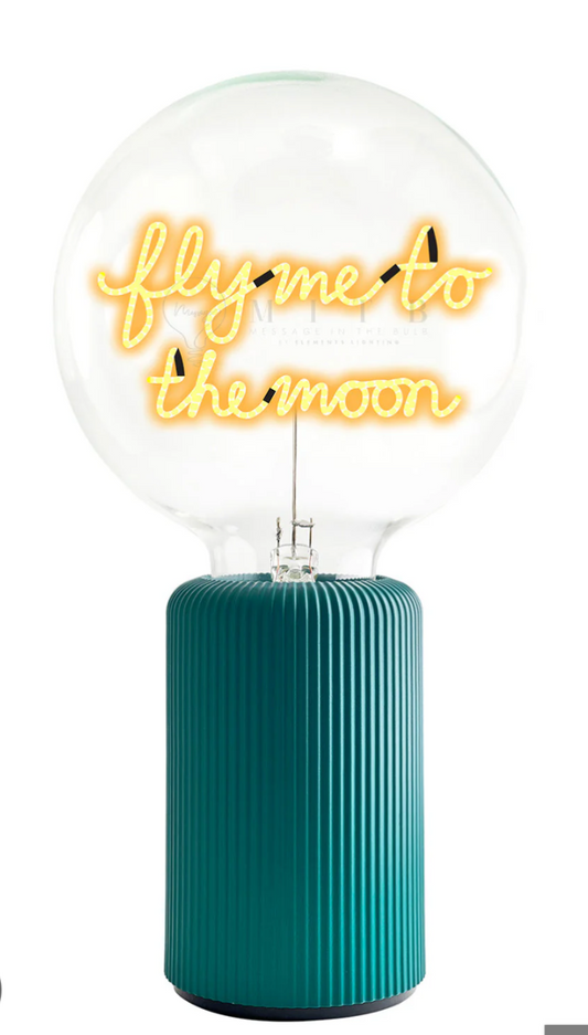 Bulb FLY ME TO THE MOON Amber with Base Table Lamp PORTABLE