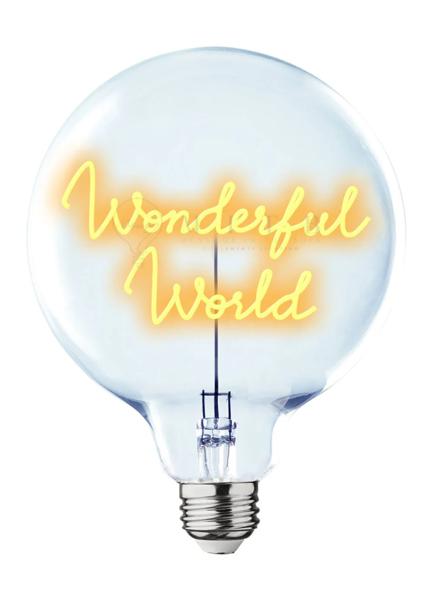Message in the Bulb with Base (Wonderful World)